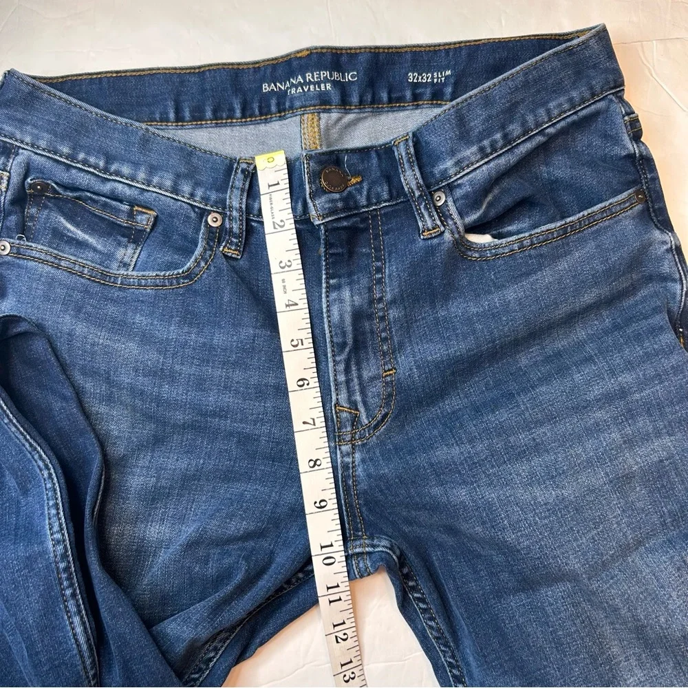 Banana Republic Men’s Dark Blue Traveler Slim Fit Jeans Denim Size 32X32